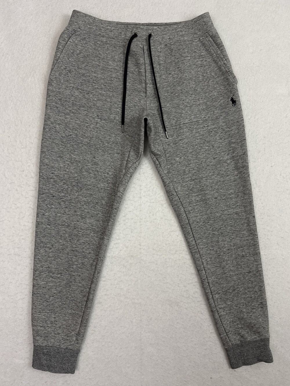 Polo Ralph Lauren Sweatpants Men’s Small Grey Double Knit Jogger Pony Logo